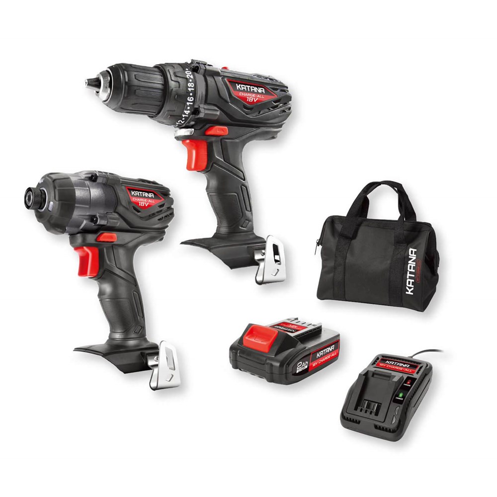 18V Drill & Impact Driver Combo Kit Katana Powertools